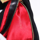 FENDI Mamma Baguette Shoulder Bag Suede Black Gold Tone Auth yk20635SAM-11