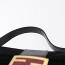 FENDI Mamma Baguette Shoulder Bag Suede Black Gold Tone Auth yk20635SAM-8