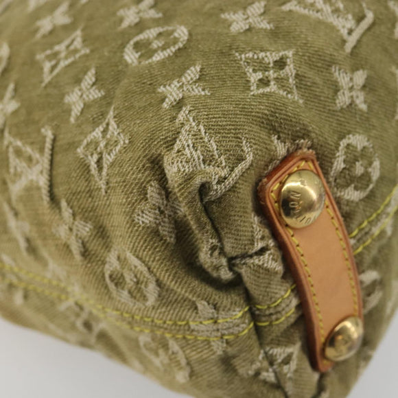 LOUIS VUITTON Monogram Denim Buggy PM Shoulder Bag Khaki M95213 LV Auth yk20636V