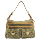 LOUIS VUITTON Monogram Denim Buggy PM Shoulder Bag Khaki M95213 LV Auth yk20636V-2