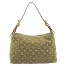 LOUIS VUITTON Monogram Denim Buggy PM Shoulder Bag Khaki M95213 LV Auth yk20636V-3