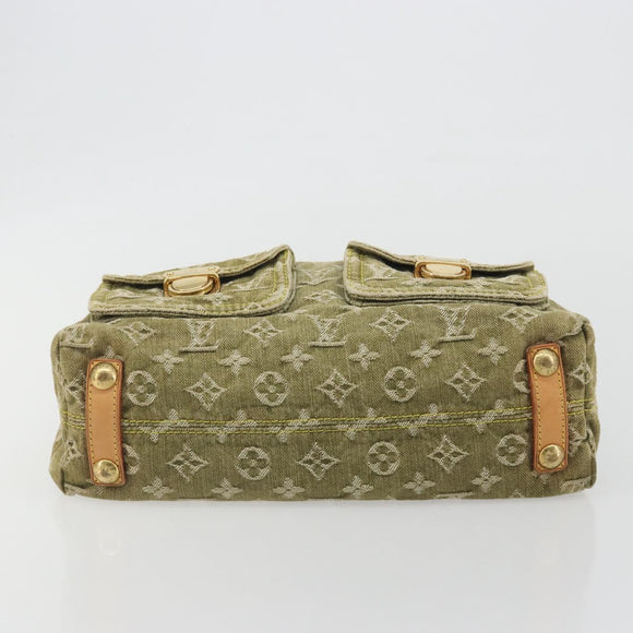 LOUIS VUITTON Monogram Denim Buggy PM Shoulder Bag Khaki M95213 LV Auth yk20636V