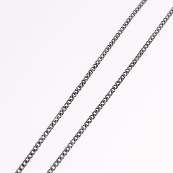 CHANEL COCO Mark Stone Necklace Metal Silver CC Auth yk20638M