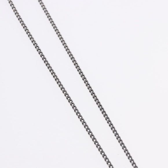 CHANEL COCO Mark Stone Necklace Metal Silver CC Auth yk20638M