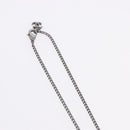 CHANEL COCO Mark Stone Necklace Metal Silver CC Auth yk20638M-8