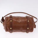 Miu Miu Hand Bag Leather 2way Brown Gold Tone Auth yk20642SAM-5