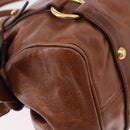 Miu Miu Hand Bag Leather 2way Brown Gold Tone Auth yk20642SAM-16