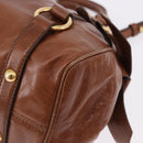 Miu Miu Hand Bag Leather 2way Brown Gold Tone Auth yk20642SAM-17