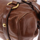 Miu Miu Hand Bag Leather 2way Brown Gold Tone Auth yk20642SAM-19