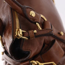 Miu Miu Hand Bag Leather 2way Brown Gold Tone Auth yk20642SAM-20