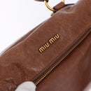 Miu Miu Hand Bag Leather 2way Brown Gold Tone Auth yk20642SAM-21