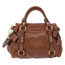 Miu Miu Hand Bag Leather 2way Brown Gold Tone Auth yk20642SAM-2