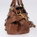 Miu Miu Hand Bag Leather 2way Brown Gold Tone Auth yk20642SAM-4