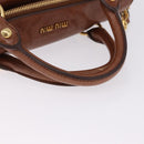 Miu Miu Hand Bag Leather 2way Brown Gold Tone Auth yk20642SAM-7