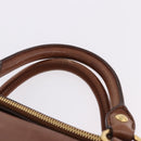 Miu Miu Hand Bag Leather 2way Brown Gold Tone Auth yk20642SAM-14