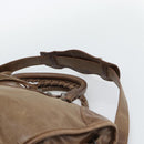 BALENCIAGA The City Hand Bag Leather 2way Brown 115748 Auth yk20644M-10