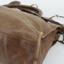 BALENCIAGA The City Hand Bag Leather 2way Brown 115748 Auth yk20644M-14