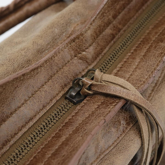BALENCIAGA The City Hand Bag Leather 2way Brown 115748 Auth yk20644M
