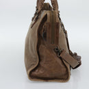 BALENCIAGA The City Hand Bag Leather 2way Brown 115748 Auth yk20644M-4