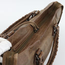 BALENCIAGA The City Hand Bag Leather 2way Brown 115748 Auth yk20644M-6