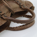 BALENCIAGA The City Hand Bag Leather 2way Brown 115748 Auth yk20644M-7