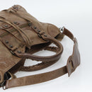 BALENCIAGA The City Hand Bag Leather 2way Brown 115748 Auth yk20644M-9