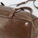 Miu Miu Hand Bag Leather 2way Brown Silver Auth yk20645M-10