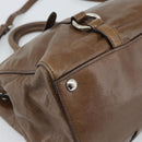 Miu Miu Hand Bag Leather 2way Brown Silver Auth yk20645M-15