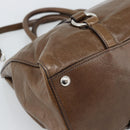 Miu Miu Hand Bag Leather 2way Brown Silver Auth yk20645M-17