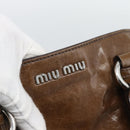 Miu Miu Hand Bag Leather 2way Brown Silver Auth yk20645M-18