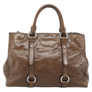 Miu Miu Hand Bag Leather 2way Brown Silver Auth yk20645M-13