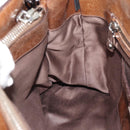 Miu Miu Hand Bag Leather 2way Brown Silver Auth yk20645M-21