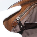 Miu Miu Hand Bag Leather 2way Brown Silver Auth yk20645M-23