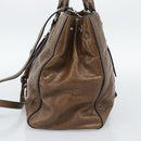 Miu Miu Hand Bag Leather 2way Brown Silver Auth yk20645M-4