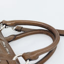 Miu Miu Hand Bag Leather 2way Brown Silver Auth yk20645M-14