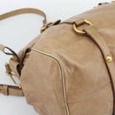 Miu Miu Hand Bag Leather 2way Brown Gold Tone Auth yk20647M-16