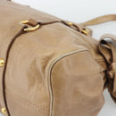 Miu Miu Hand Bag Leather 2way Brown Gold Tone Auth yk20647M-17