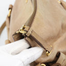 Miu Miu Hand Bag Leather 2way Brown Gold Tone Auth yk20647M-10