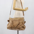 Miu Miu Hand Bag Leather 2way Brown Gold Tone Auth yk20647M-27