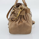Miu Miu Hand Bag Leather 2way Brown Gold Tone Auth yk20647M-4