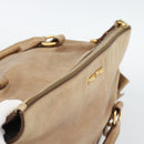 Miu Miu Hand Bag Leather 2way Brown Gold Tone Auth yk20647M-6
