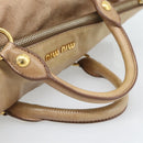 Miu Miu Hand Bag Leather 2way Brown Gold Tone Auth yk20647M-7