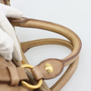 Miu Miu Hand Bag Leather 2way Brown Gold Tone Auth yk20647M-14