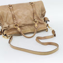 Miu Miu Hand Bag Leather 2way Brown Gold Tone Auth yk20647M-8