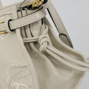 PRADA Bonnie Medium Shoulder Bag Leather 2way White Gold Tone Auth yk20648SAM-20