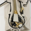 PRADA Bonnie Medium Shoulder Bag Leather 2way White Gold Tone Auth yk20648SAM-9