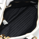 PRADA Bonnie Medium Shoulder Bag Leather 2way White Gold Tone Auth yk20648SAM-10