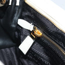 PRADA Bonnie Medium Shoulder Bag Leather 2way White Gold Tone Auth yk20648SAM-26