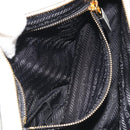PRADA Bonnie Medium Shoulder Bag Leather 2way White Gold Tone Auth yk20648SAM-27