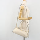 PRADA Bonnie Medium Shoulder Bag Leather 2way White Gold Tone Auth yk20648SAM-28